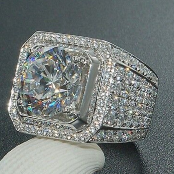 NWT Luxury Women/men 925 Silver Wedding Rings - Picture 2 of 13